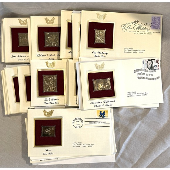 Other - US Golden Replica 22kt FDC 52 first day covers with cards